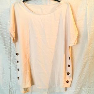 SHEIN | Cream Button Detailing Rolled Cup Top Size: XL
